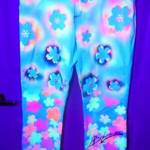 Custom paint job cherry blossom Tommy Hilfiger X B-Lines woman jeans
